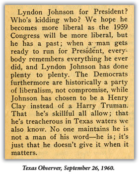 Lyndon Johnson for President? Whos kidding who?