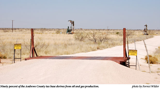 Ninety percent of the Andrews County tax base derives from oil and gas production.