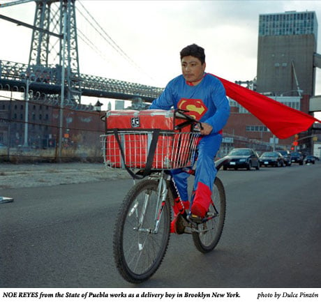 NOE REYES from the State of Puebla works as a delivery boy in Brooklyn New York, photo by Dulce Pinzon 