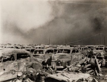 Cars parked a quarter-mile from the explosions.