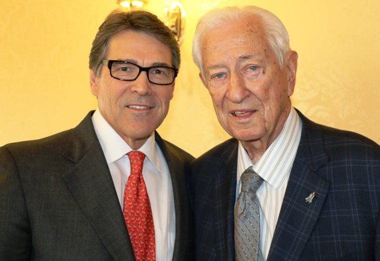 US Representative Ralph Hall, right, with Governor Rick Perry