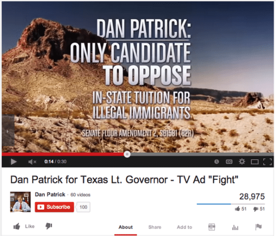 Dan Patrick thinks it's simply shameful that you would try to politicize immigration.
