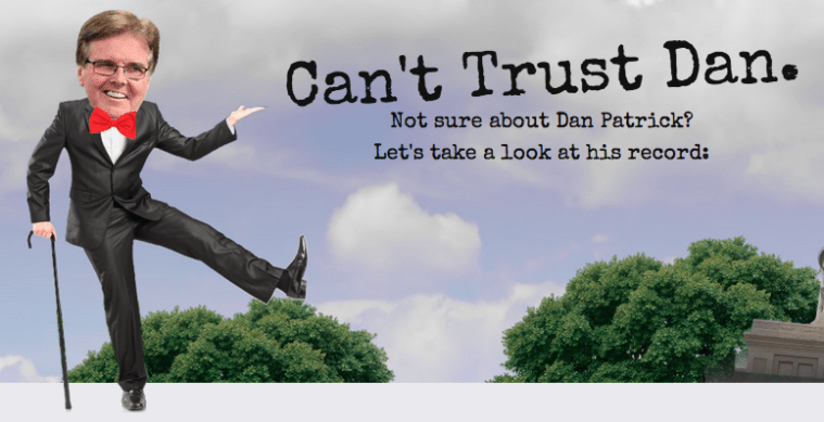 The header from Lt. Gov. David Dewhurst's new attack site