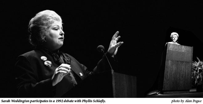 Sarah Weddington debates Phyllis Schlafly.