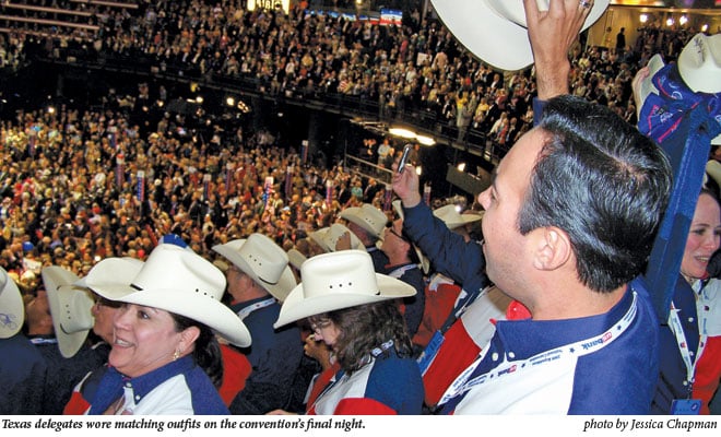 Texas delegates wore matching outfits on the convention's final night