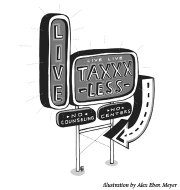 Taxxx-Less. illustration by Alex Eben Meyer