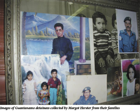 Images of Guantanamo detainees collected by Margot Herster from their families