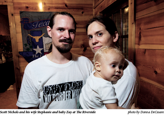 Scott Nichols and his wife Stephanie and baby Zay at The Riverside