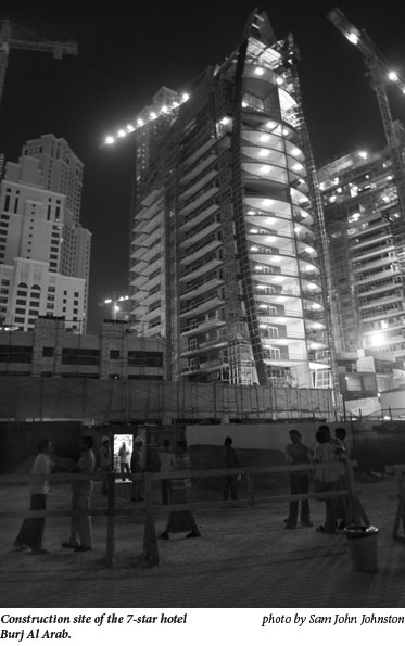 Construction site of the 7-star hotelBurj Al Arab