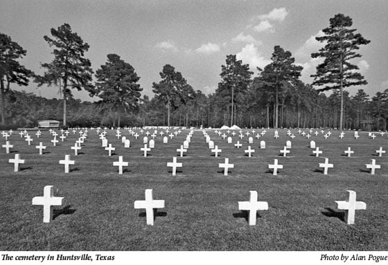 The cemetary in Huntsville, Texas