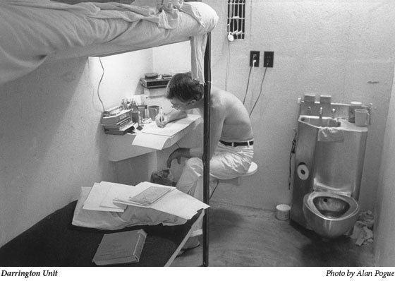 Darrington unit - a prisoner writing a letter