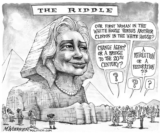 Clinton Sphinx Riddle Cartoon