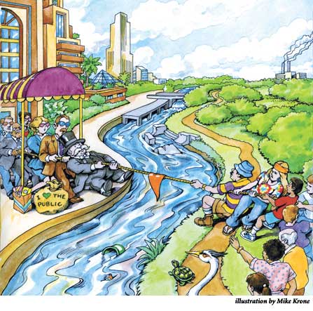 Buffalo Bayou illustration by Mike Krone