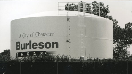 Burleson water tower, photo by Lisa Sorg