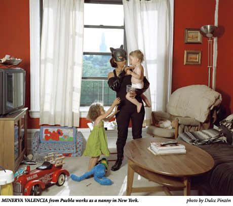 MINERVA VALENCIA from Puebla works as a nanny in New York, photo by Dulce Pinzon