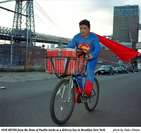 NOE REYES from the State of Puebla works as a delivery boy in Brooklyn New York, photo by Dulce Pinzon