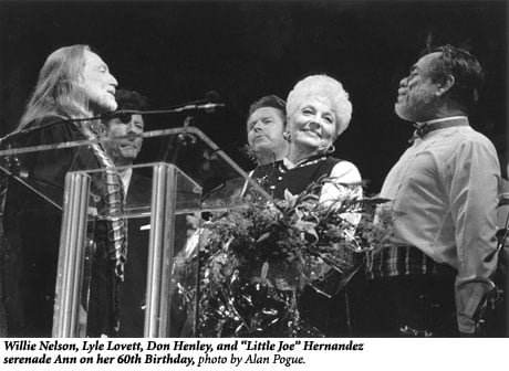 Ann Richards at her 60th Birthday celebration, photo by Alan Pogue