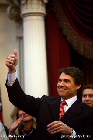 Gov. Perry with the thumbs up