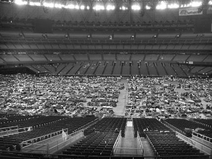 Evacuees finding refuge in the Houston Astrodome