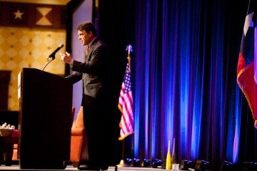 Gov. Rick Perry speaks at the Texas Public Policy Foundation policy orientation.