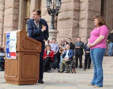 Sen. Dan Patrick (R-Houston) speaks about pro-life champion Abby Johnson's accomplishments.