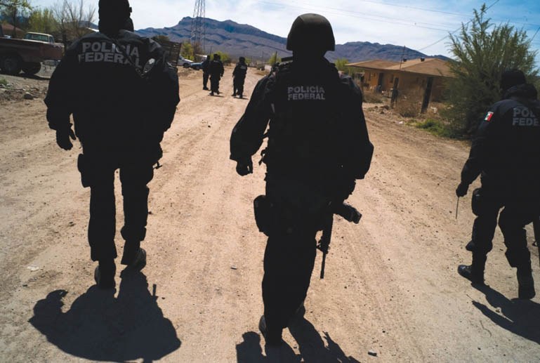 Police in Juarez, Mexico.