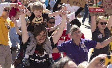 Rally-goers did the Harlem Shake for education to close out the event.