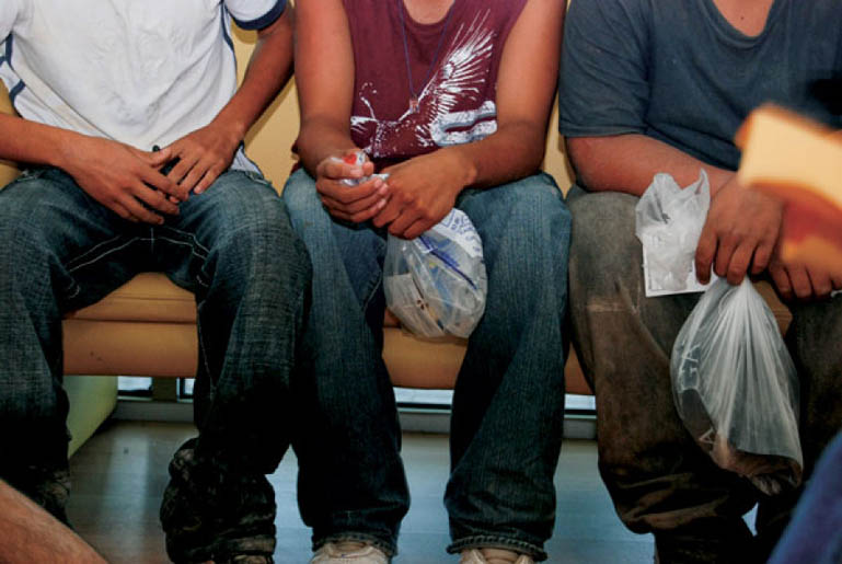 Children waiting in the Desarrollo Integral de la Familia in Reynosa, Mexico.