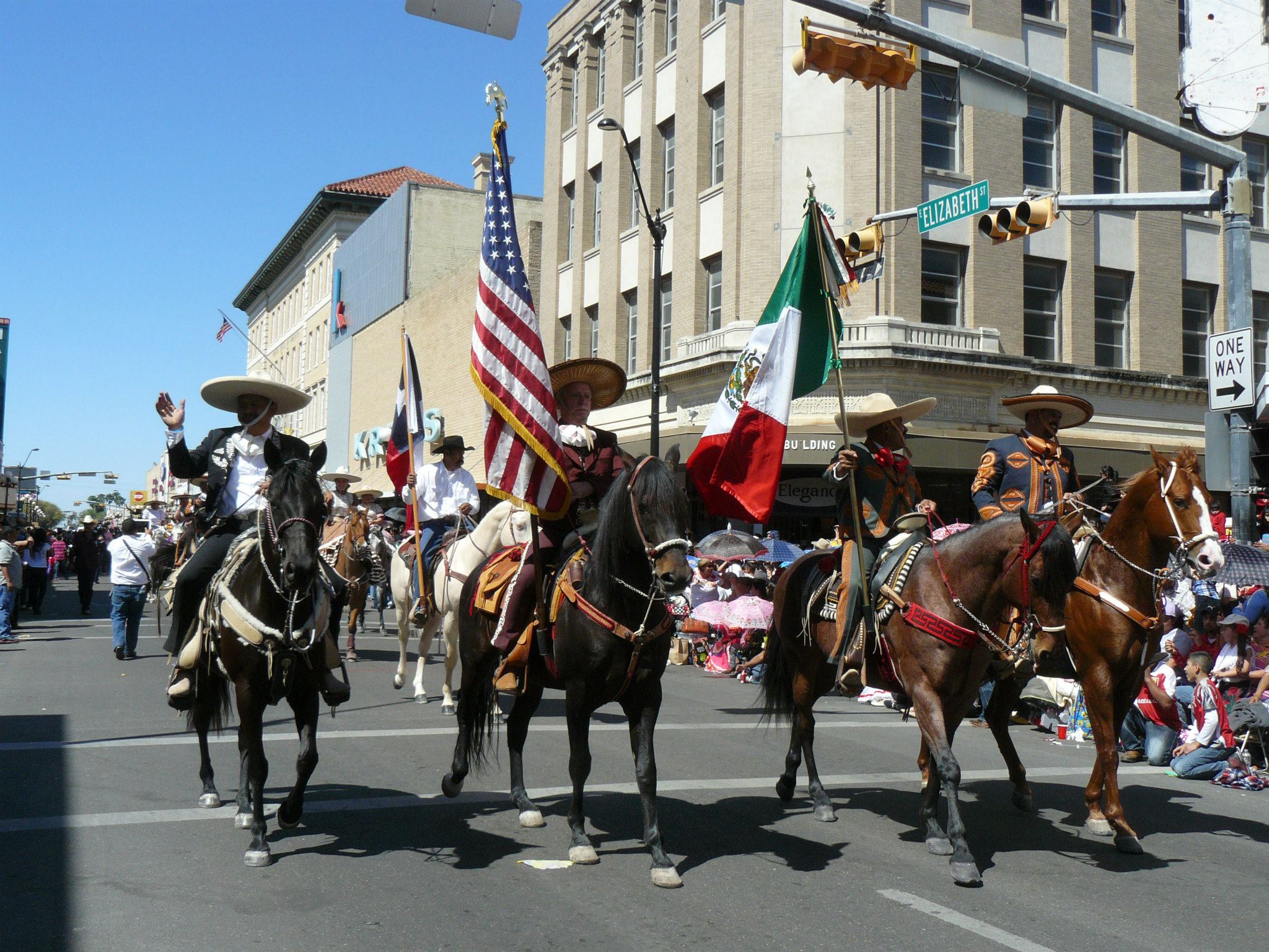 Charros with flags