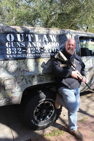 Mark Eikenberry, owner of Outlaw Guns in League City.