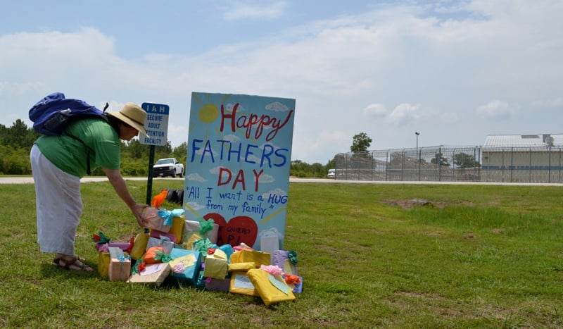 A Father's Day gift outside the Polk County facility