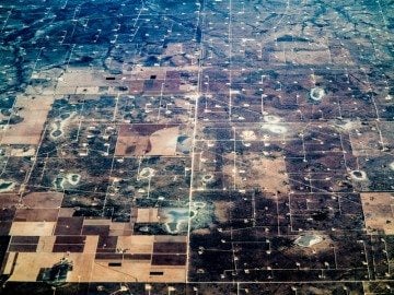 An oilfield south of Odessa, Texas