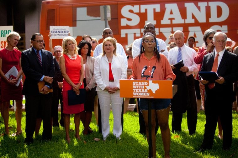 Lesli Simms, who celebrated her 22nd birthday at the "citizens' filibuster"