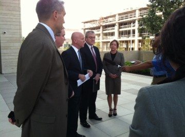 U.S. Attorney Robert Pitman speaks to the press after the sentencing Thursday