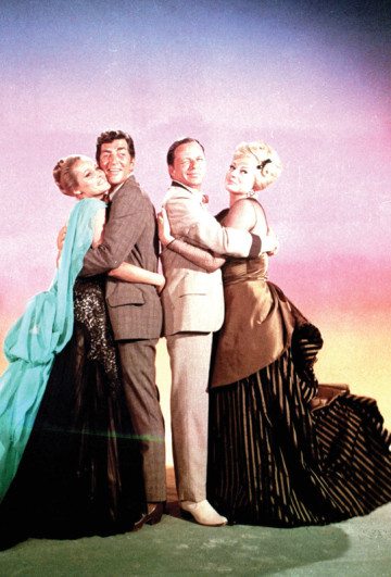 Dean Martin and Frank Sinatra hold their trophies tight in <i>4 for Texas</i>.