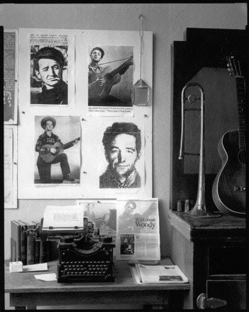 Woody Guthrie memorabilia at the Woody Guthrie Folk Music Center in Pampa.