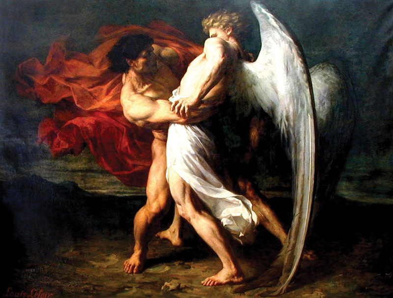 "Jacob Wrestling the Angel," 1985.