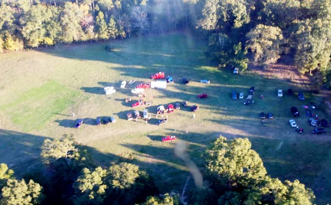 The search for Alfred Wright seen from the air