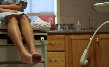 A patient at St. Vincent's in Galveston.