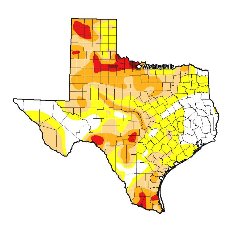 Drought map of Texas, Nov. 2013