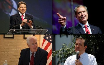 Clockwise from top left: Gov. Rick Perry, Lt. Gov. David Dewhurst, Sen. Ted Cruz, Sen. John Cornyn
