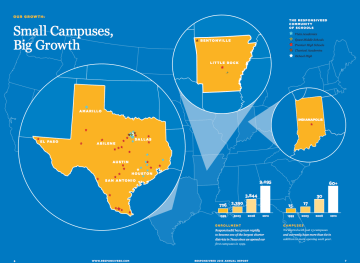 Responsive Education Solutions' campus map, in its 2013 annual report.
