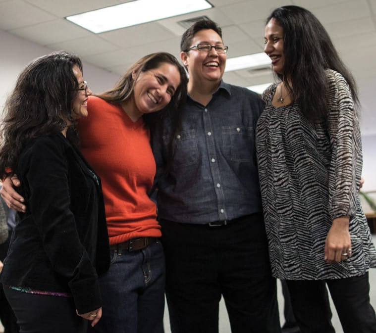 Elizabeth Ramirez, Anna Vasquez, Kristie Mayhugh and Cassandra Rivera (L to R) remain close despite the many years they spent apart in prison.