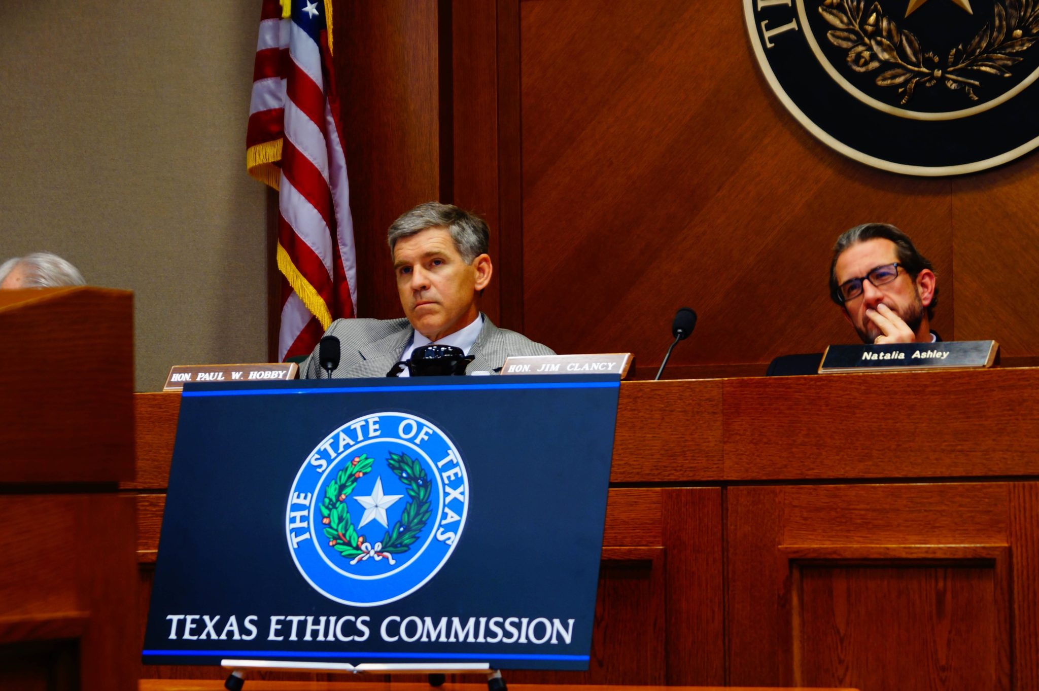 Chair Clancy and Vice-Chair Hobbes after a long day of tangling with Michael Q. Sullivan's lawyers. February 12, 2014.