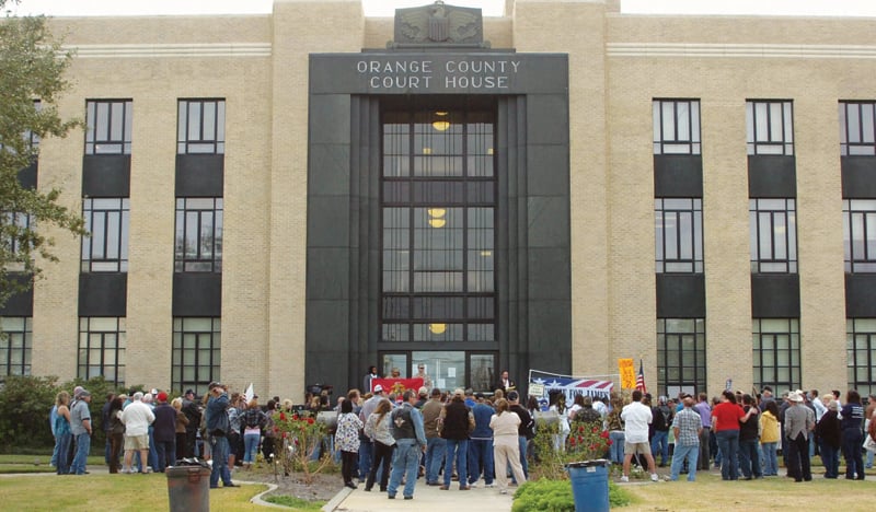 Military veterans and James Whitehead’s family and friends rallied at the Orange County Courthouse in December 2010 demanding “Justice for James.”
