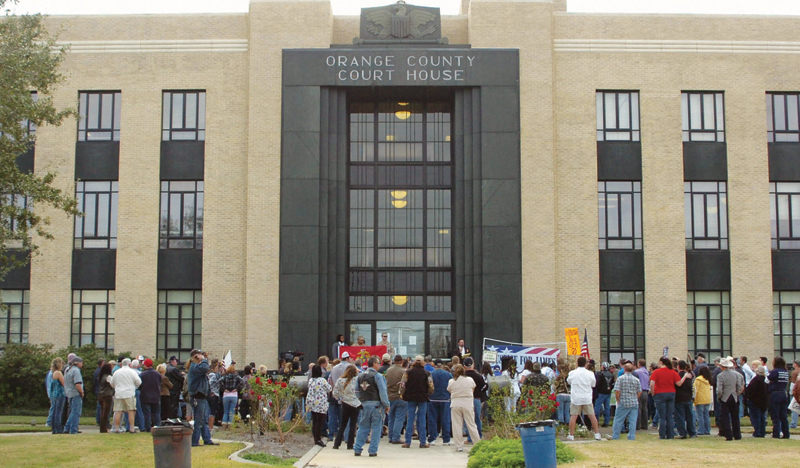 Military veterans and James Whitehead’s family and friends rallied at the Orange County Courthouse in December 2010 demanding “Justice for James.”