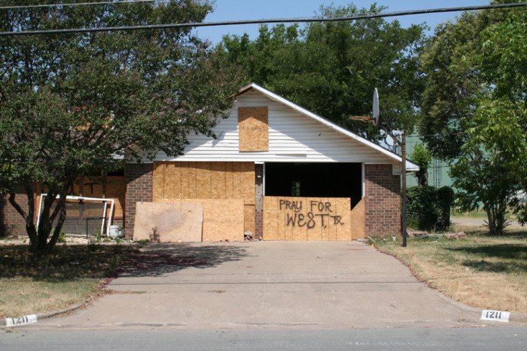 A house destroyed by the West fertilizer plant explosion in the northern part of town.