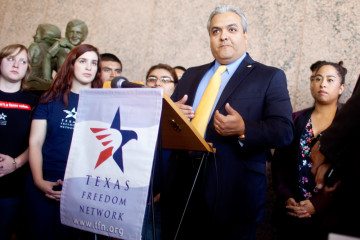 State Board of Education member Ruben Cortez (D-Brownsville) speaks before public testimony on a proposed Mexican-American history course on Tuesday.