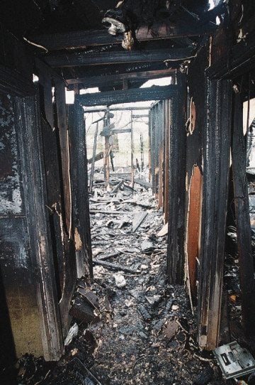 The abandoned house where Grady Burke died in 2005. 