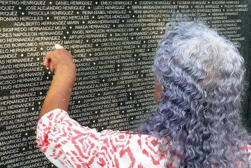 Dolores Hernandez,
a member of the Committee of the Mothers, or Comadres, at the Monument to Truth and Memory in San Salvador.